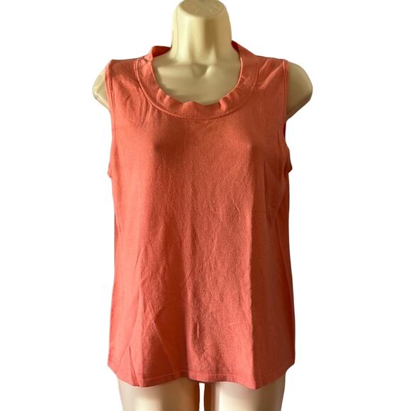 Chico’s 2 Peach Sleeveless Sweater Top Woman Size 12 Lightweight - Picture 1 of 7